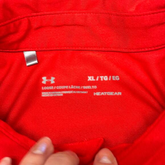 Under Armour UC Cincinnati Bearcats Black Red Mens XL Loose Heat Gear Polo Shirt - Picture 4 of 10